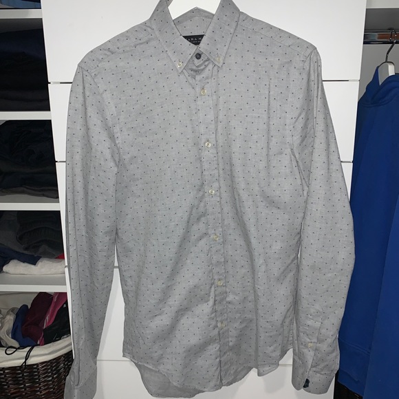 Zara Other - Small Polka Dot Grey Dress Shirt